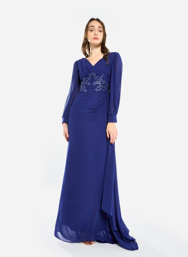 House of Moda Women Flowing Cape Embellished Maxi Dress - Image 1